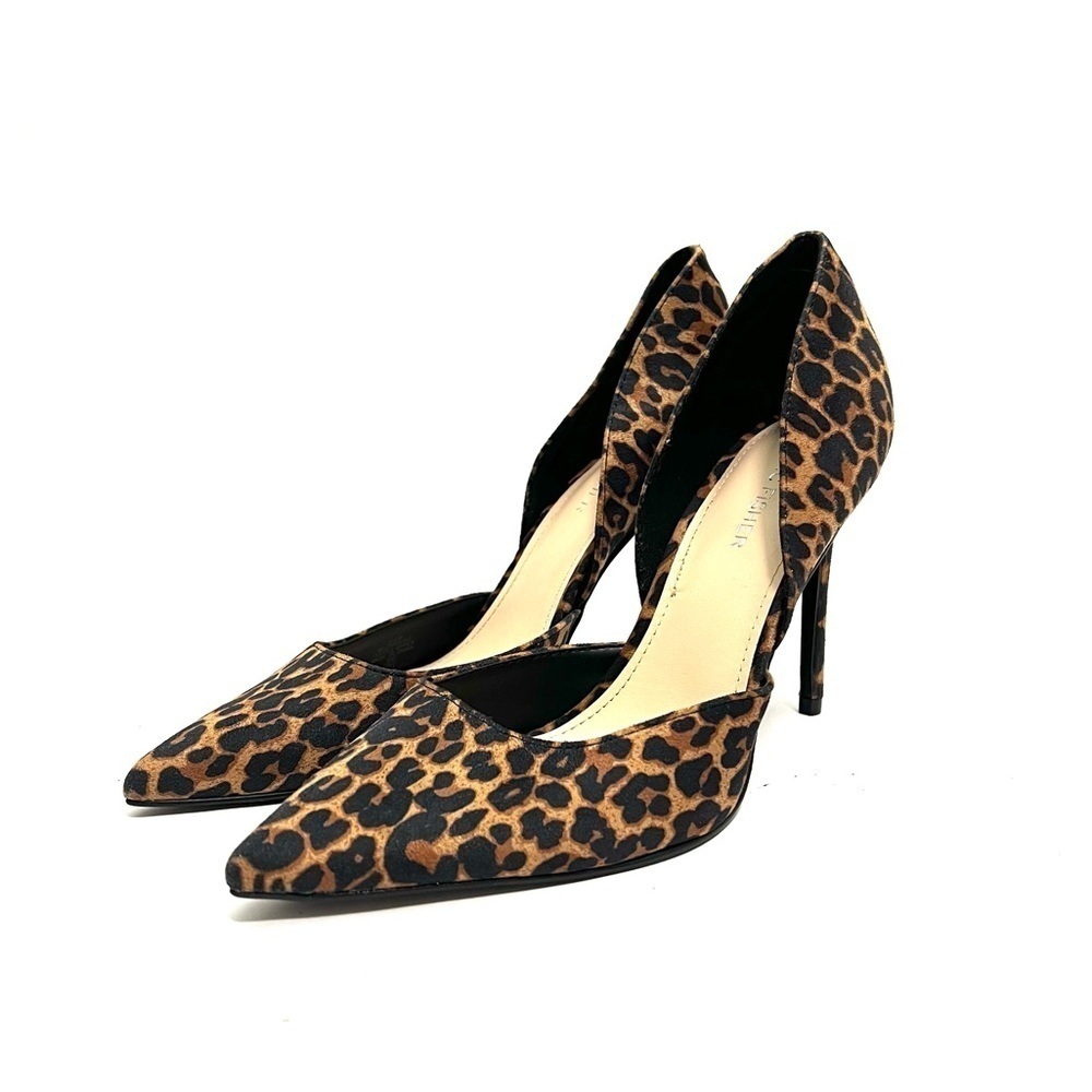 Vintage Y2K leopard print fabric pointed toe d’Orsay heels